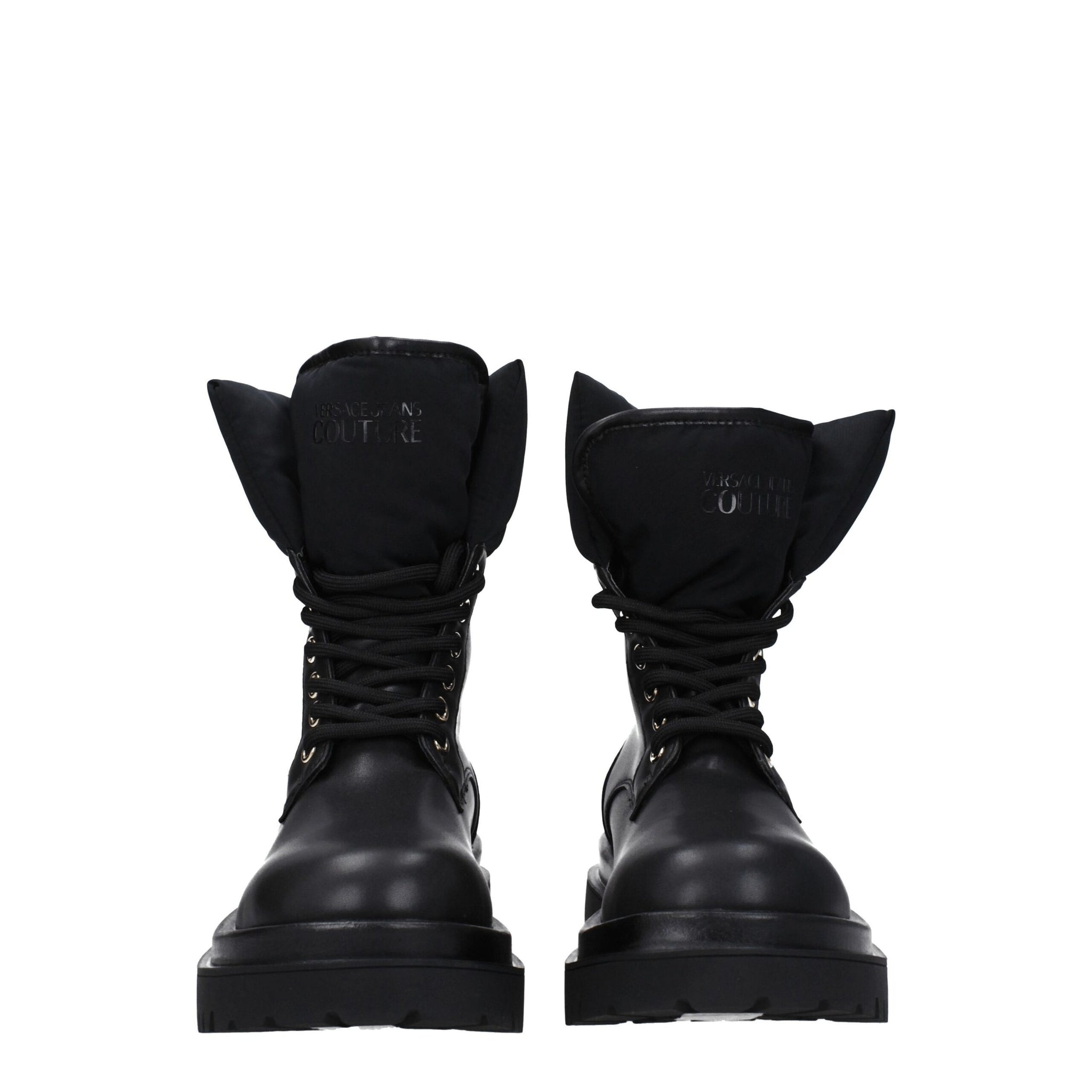 Versace Jeans Black Polyethylene Ankle Boots