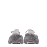 Fendi Gray Mink Slippers