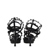 Valentino Garavani Black Leather Stiletto Heels Sandals