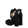 Jimmy Choo Black Satin Platforms