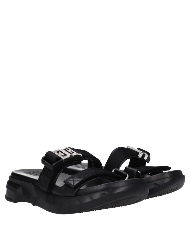 Givenchy Black Fabric Slippers Sandals