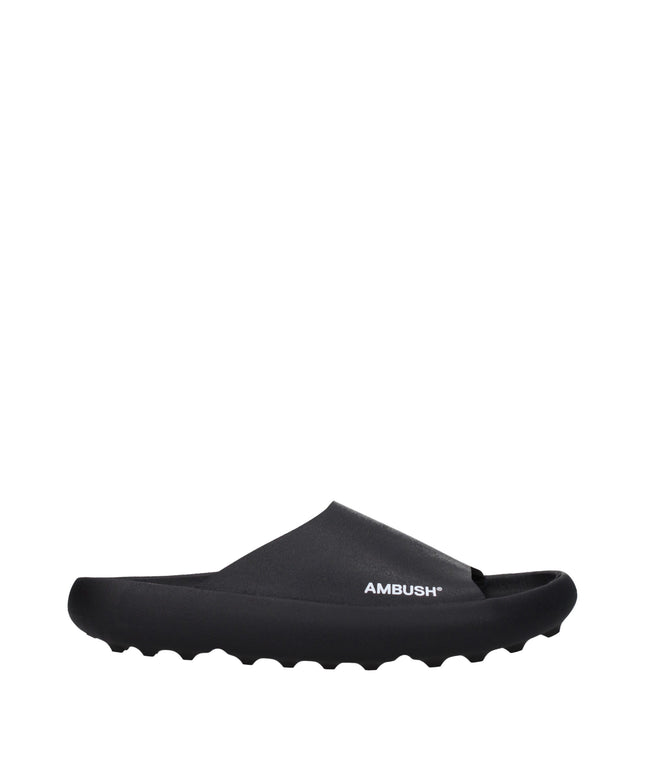 Ambush Black Cotton Slippers Sandals