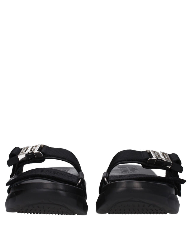 Givenchy Black Fabric Slippers Sandals