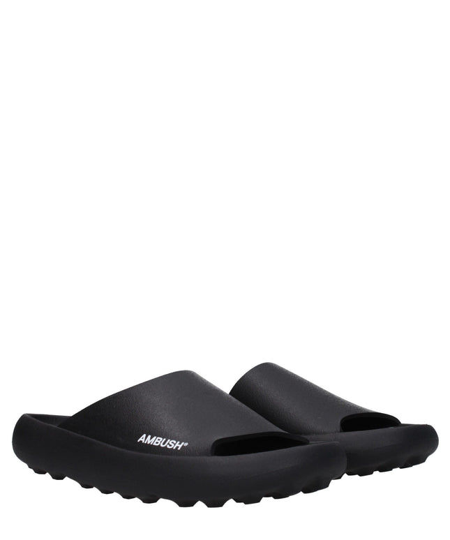 Ambush Black Cotton Slippers Sandals