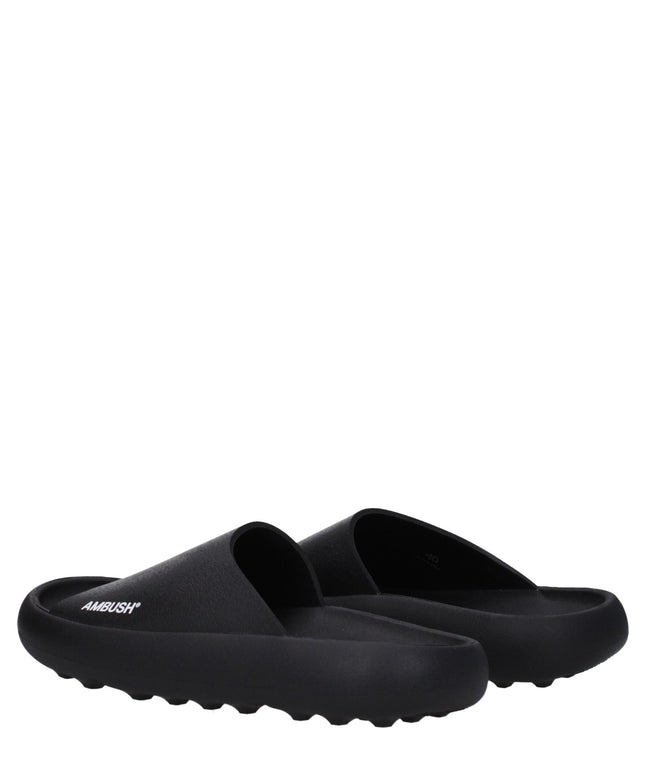 Ambush Black Cotton Slippers Sandals