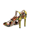 The Attico Orange Leather Stiletto Heels Sandals