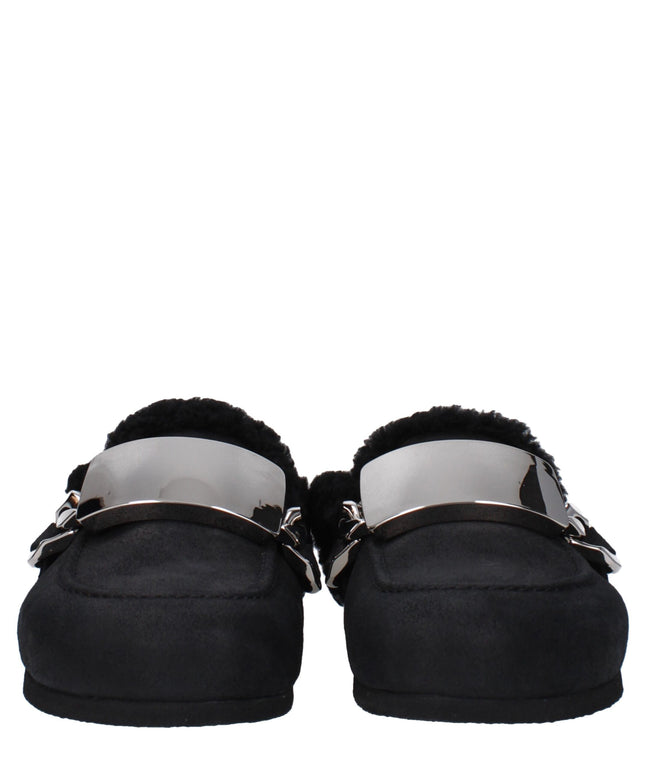 Jw Anderson Black Leather Slippers Sandals