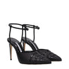 Manolo Blahnik Black Leather High Heel Pumps
