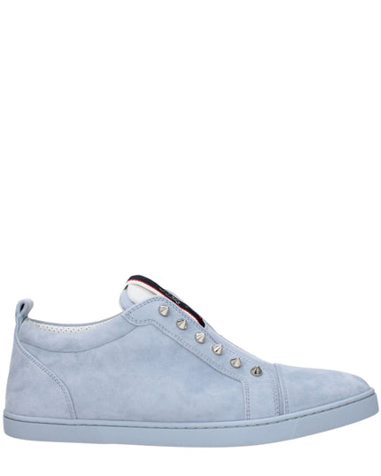 Christian Louboutin Blue Leather Slip-On Loafers