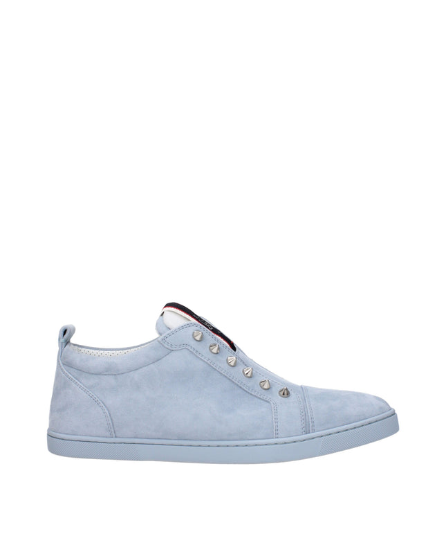 Christian Louboutin Blue Leather Slip-On Loafers