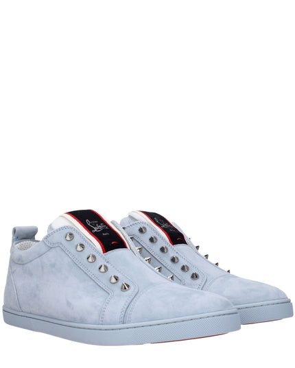 Christian Louboutin Blue Leather Slip-On Loafers
