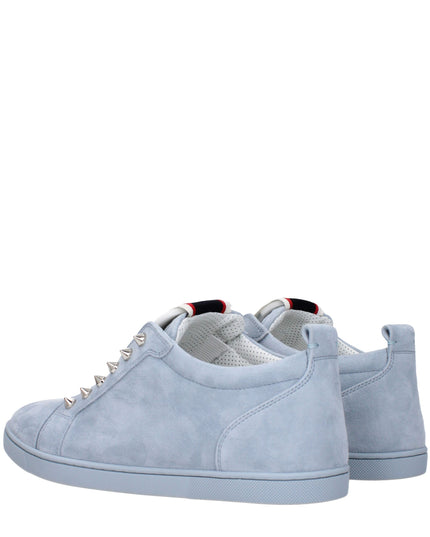 Christian Louboutin Blue Leather Slip-On Loafers