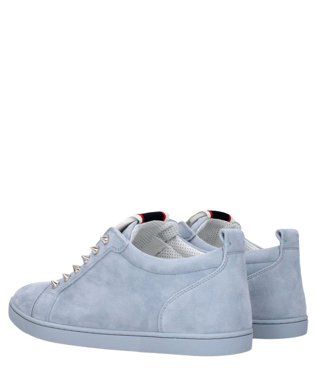 Christian Louboutin Blue Leather Slip-On Loafers
