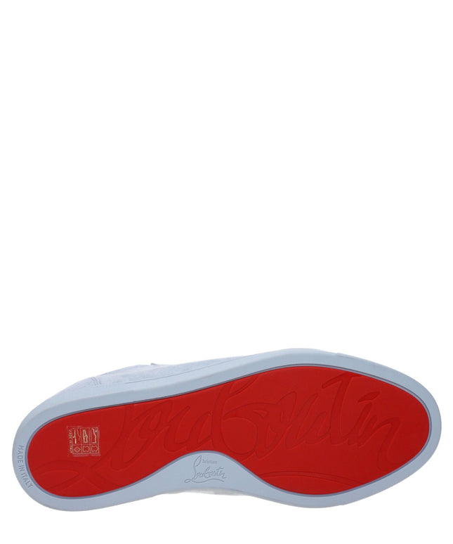 Christian Louboutin Blue Leather Slip-On Loafers