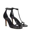 Isabel Marant Black Leather Stiletto Heels Sandals