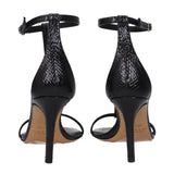 Isabel Marant Black Leather Stiletto Heel Sandals