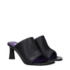 Stella McCartney Black Leather Stiletto Heels Sandals
