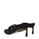 Stella McCartney Black Leather Stiletto Heel Sandals