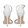 Stuart Weitzman White Leather Stiletto Heels Sandals