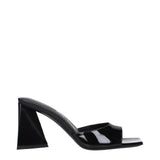 The Attico Black Leather Stiletto Heel Sandals