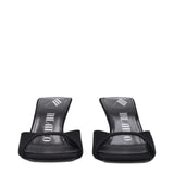 The Attico Black Satin Stiletto Heel Sandals