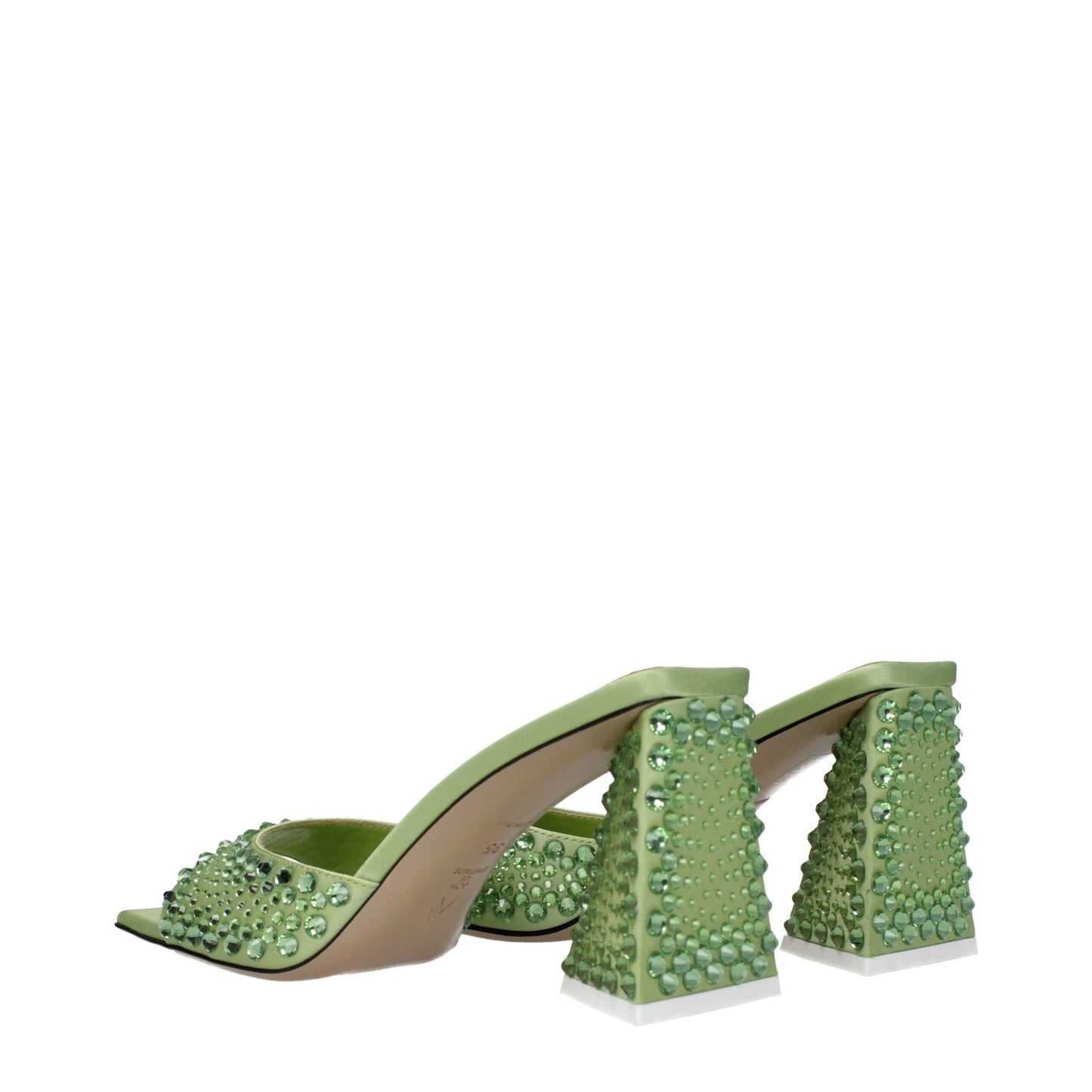 The Attico Green Satin Stiletto Heel Sandals