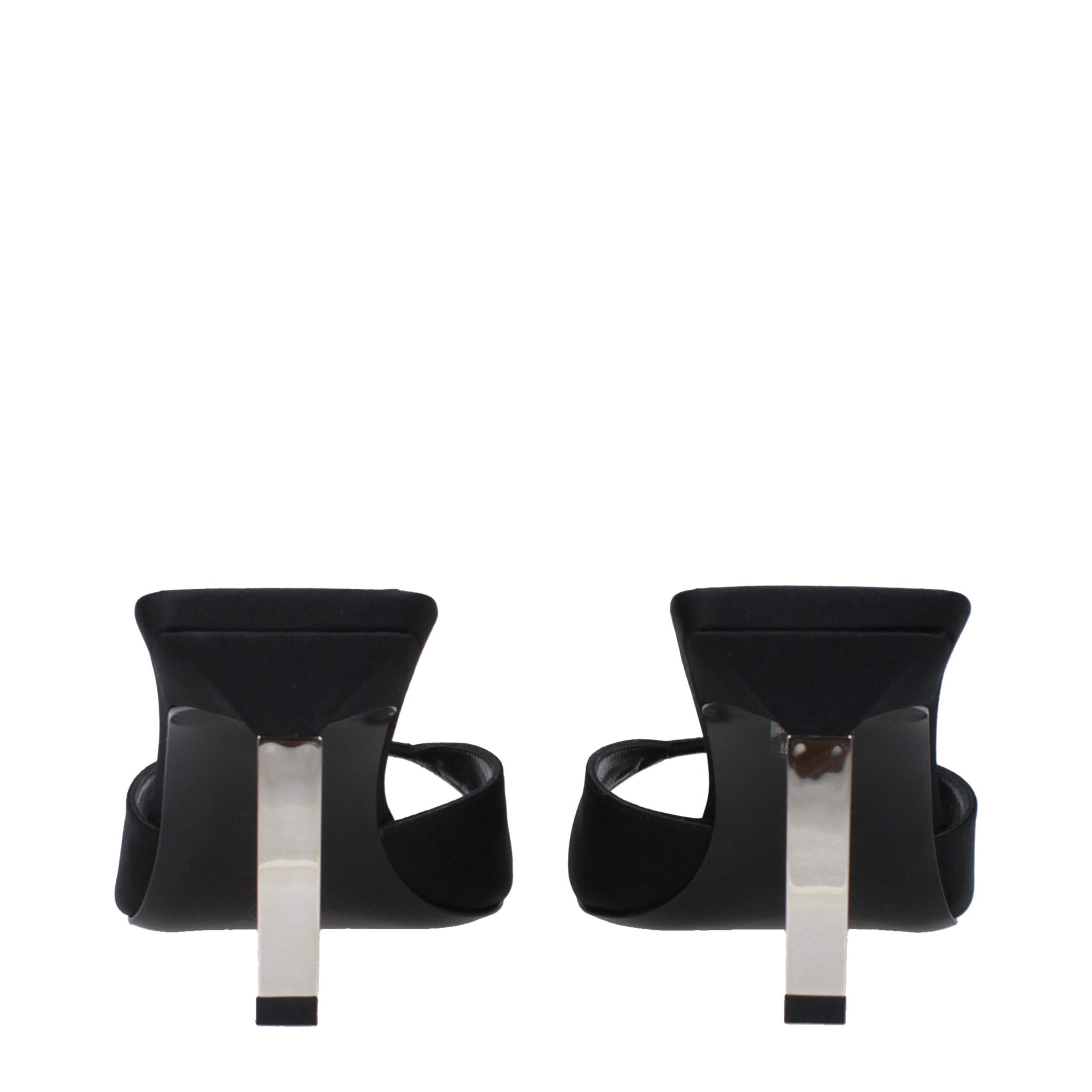 The Attico Black Satin Stiletto Heel Sandals