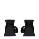 The Attico Black Leather Stiletto Heel Sandals