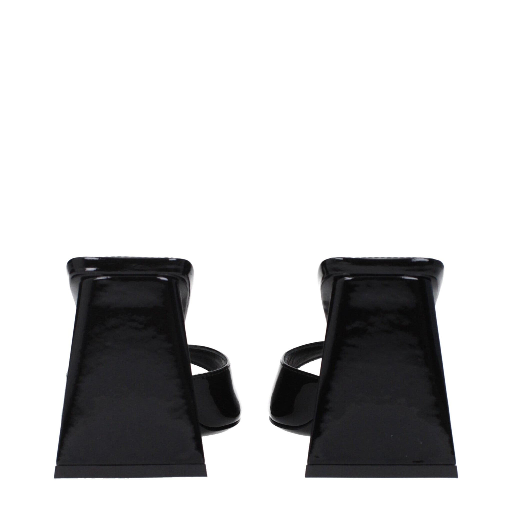 The Attico Black Leather Stiletto Heel Sandals