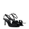 Prada Black Leather Stiletto Heels Sandals