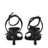 Prada Black Leather Stiletto Heels Sandals
