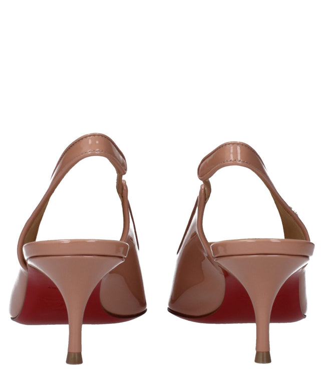 Christian Louboutin Pink Leather Mid Heel Pumps