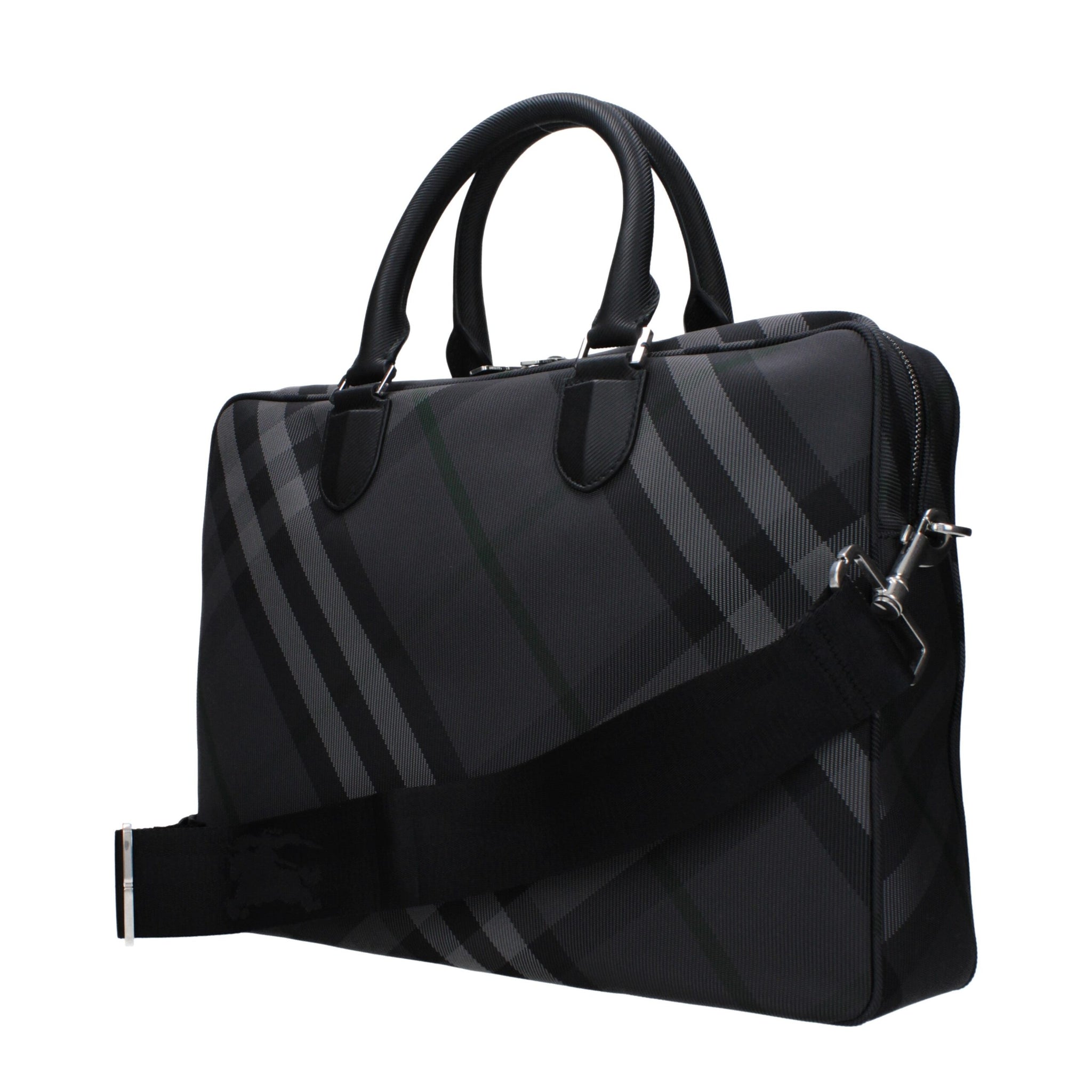 Burberry Gray Fabric Business And Laptop Bags
