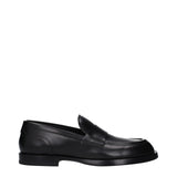 Dolce & Gabbana Black Leather Slip-On Loafers