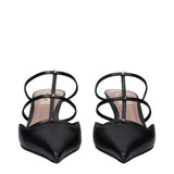 Valentino Garavani Black Leather Flat Sandals