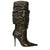 Amina Muaddi Green Leather High Heel Boots