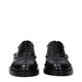 Valentino Garavani Black Leather Oxfords And Derbies