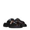 Ganni Black Fabric Slippers Sandals