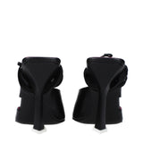 The Attico Black Leather Stiletto Heel Sandals