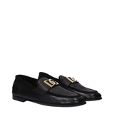 Dolce & Gabbana Black Leather Slip-On Loafers