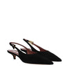 Paris Texas Black Leather Mid Heel Pumps