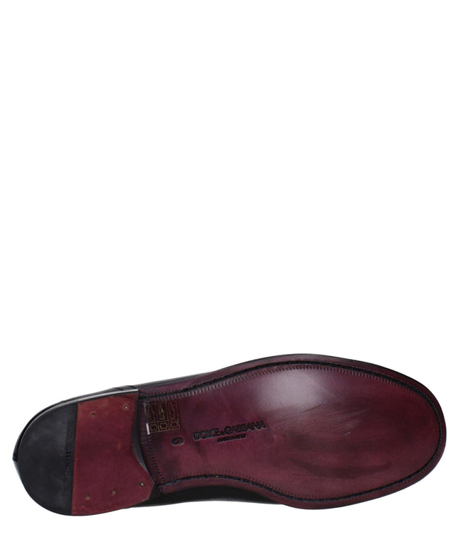 Dolce & Gabbana Black Leather Slip-On Loafers
