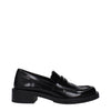Stuart Weitzman Black Leather Slip-On Loafers