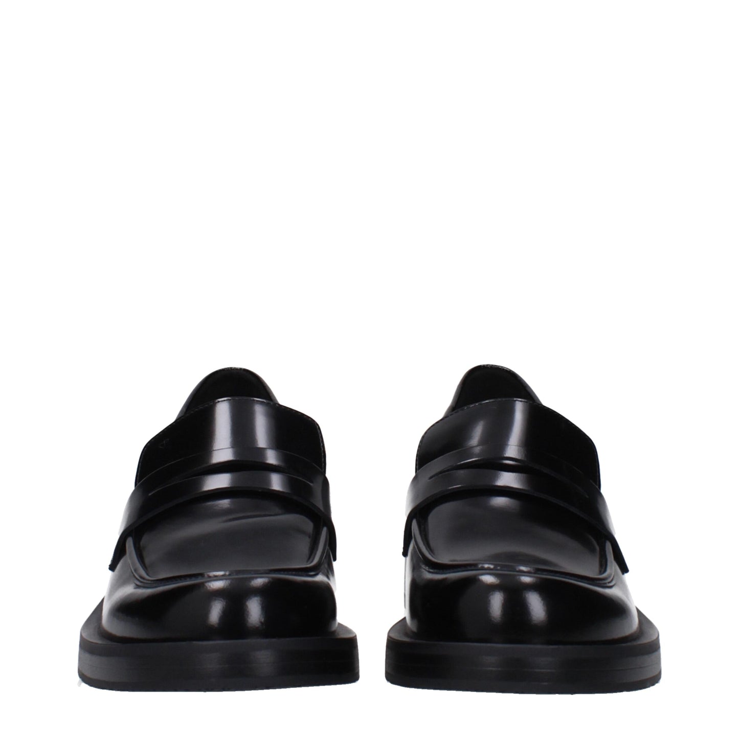 Stuart Weitzman Black Leather Slip-On Loafers