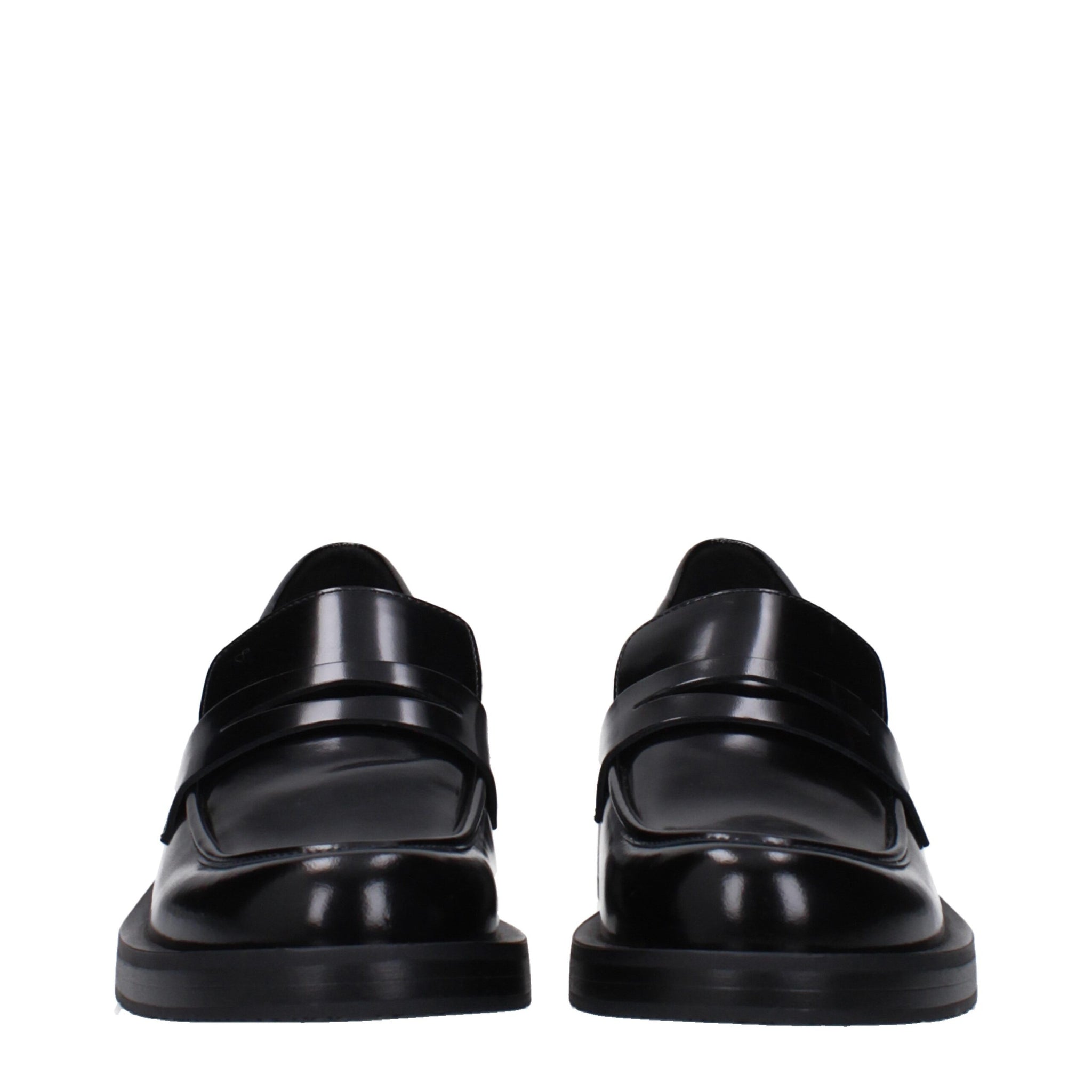 Stuart Weitzman Black Leather Slip-On Loafers