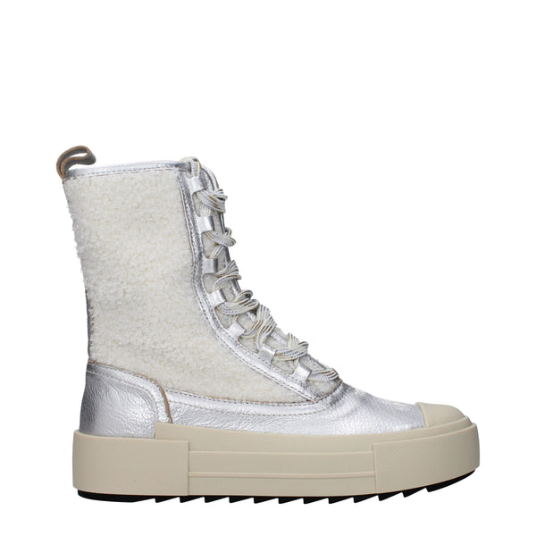 Philippe Model Gray Leather Ankle Boots