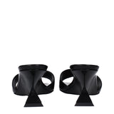 The Attico Black Leather Sandals