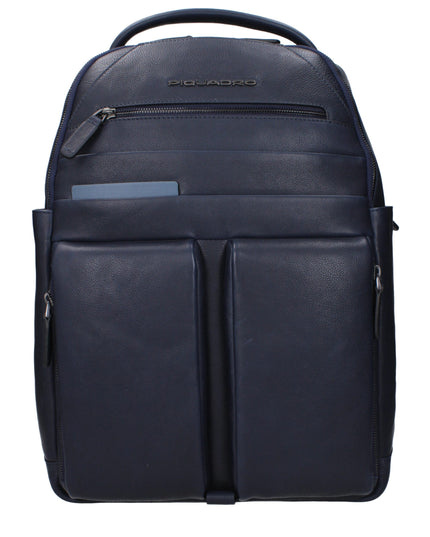Piquadro Blue Leather Backpacks