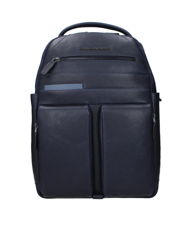 Piquadro Blue Leather Backpacks