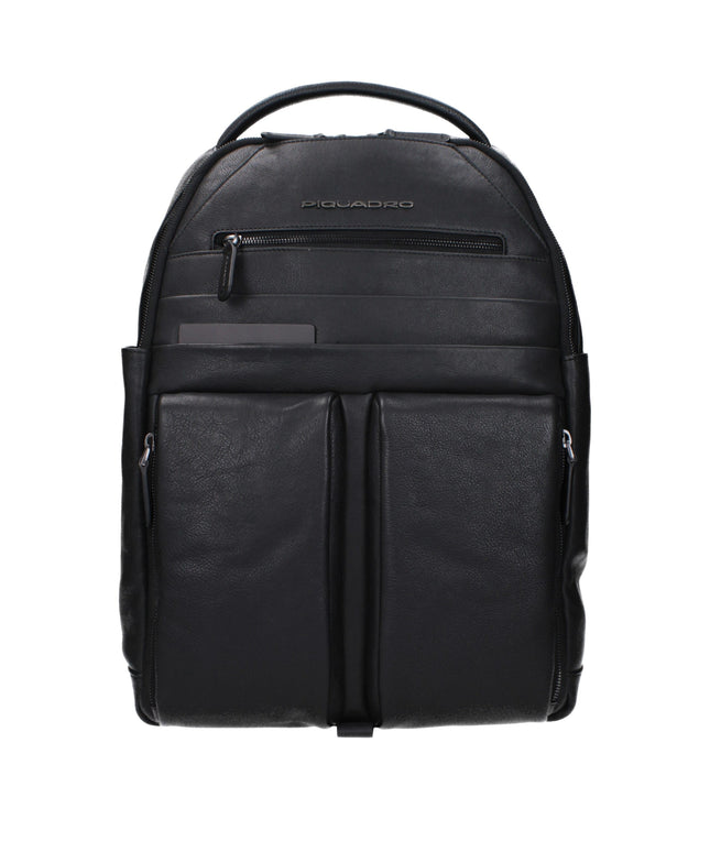 Piquadro Black Leather Backpacks
